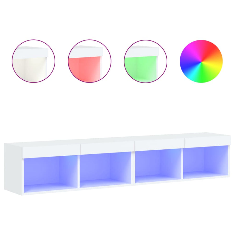 Tv-Meubels Met Led-Verlichting 2 St 80X30X30 Cm Wit