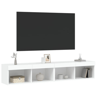 Tv-Meubels Met Led-Verlichting 2 St 80X30X30 Cm Wit