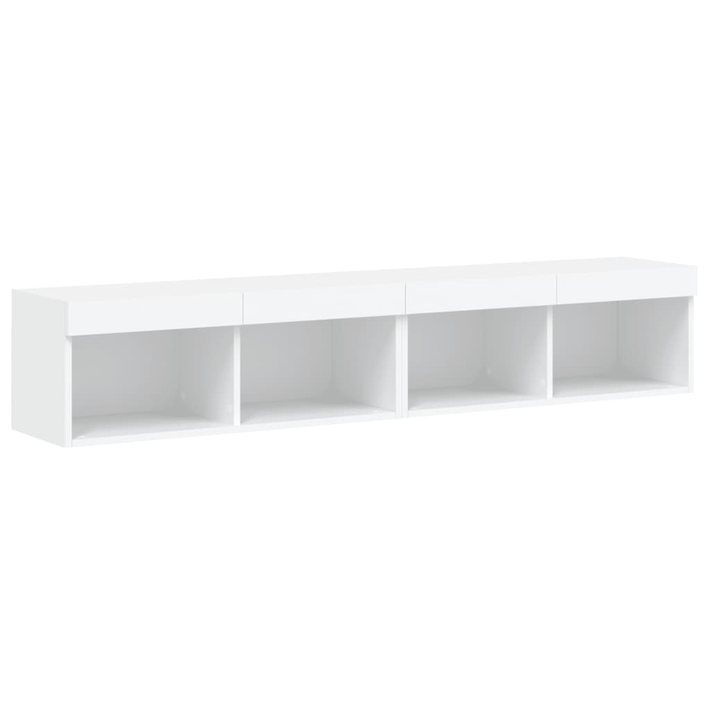 Tv-Meubels Met Led-Verlichting 2 St 80X30X30 Cm Wit