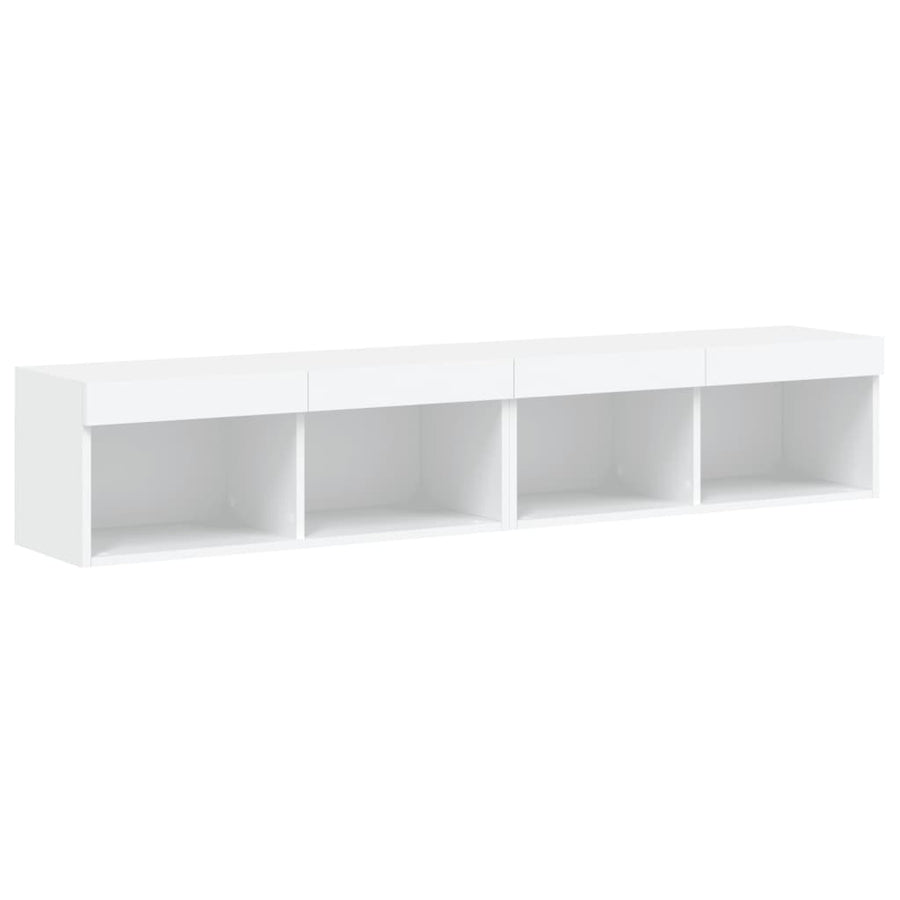 Tv-Meubels Met Led-Verlichting 2 St 80X30X30 Cm Wit