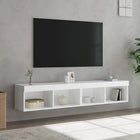 TV Cabinets with LED Lights 2 pcs 80x30x30 cm white
