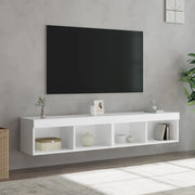 Tv-meubels 2 st 80x30x30 cm wit met LED