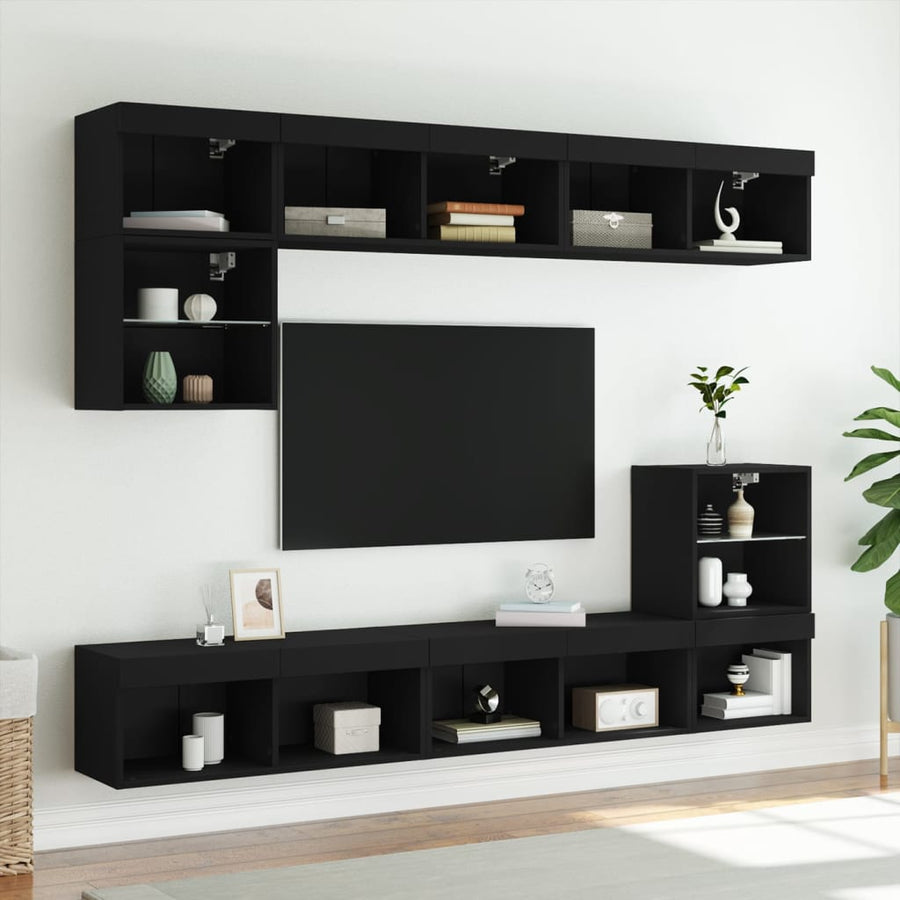 Tv-Meubel Met Led-Verlichting 80X30X30 Cm Zwart