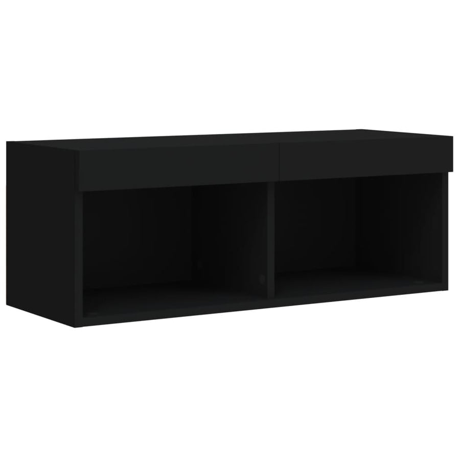 Tv-Meubel Met Led-Verlichting 80X30X30 Cm Zwart