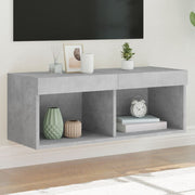 TV cabinet with LED lighting 80x30x30 cm concrete grey