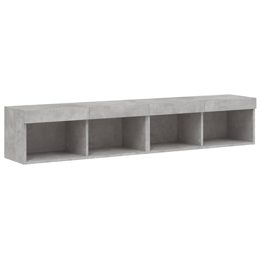 Tv-Meubels Met Led-Verlichting 2 St 80X30X30 Cm Betongrijs