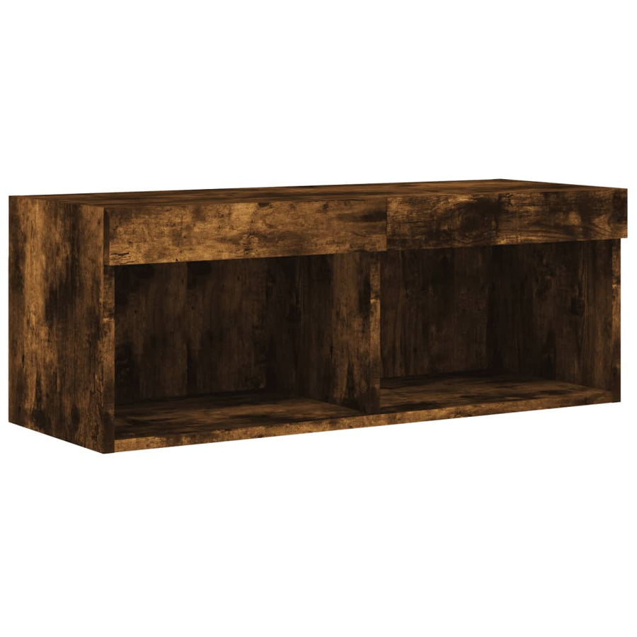 Tv-Meubel Met Led-Verlichting 80X30X30 Cm Gerookt Eikenkleurig