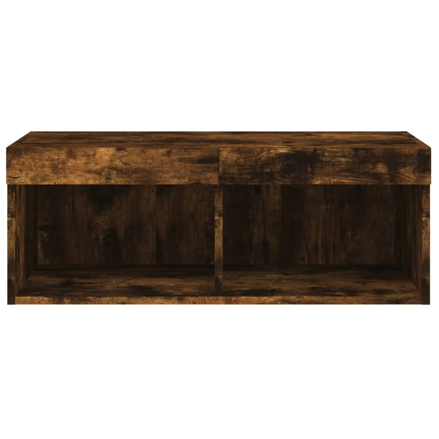 Tv-Meubel Met Led-Verlichting 80X30X30 Cm Gerookt Eikenkleurig