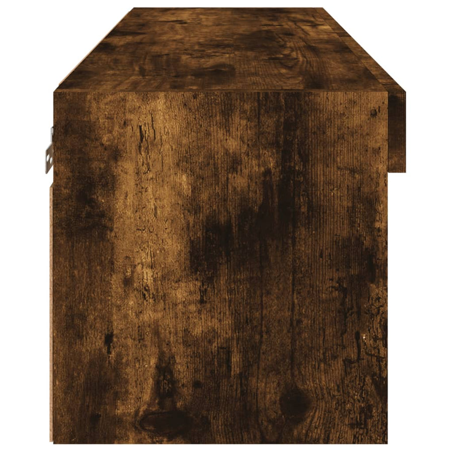 Tv-Meubel Met Led-Verlichting 80X30X30 Cm Gerookt Eikenkleurig