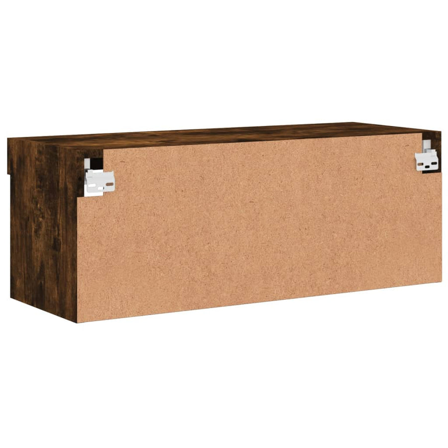 Tv-Meubel Met Led-Verlichting 80X30X30 Cm Gerookt Eikenkleurig