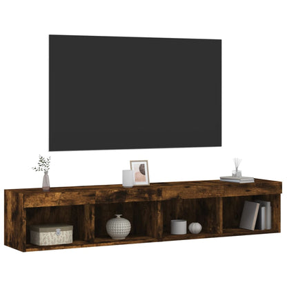 Tv-Meubels Met Led-Verlichting 2 80 x 30 x 30 cm Gerookt eiken