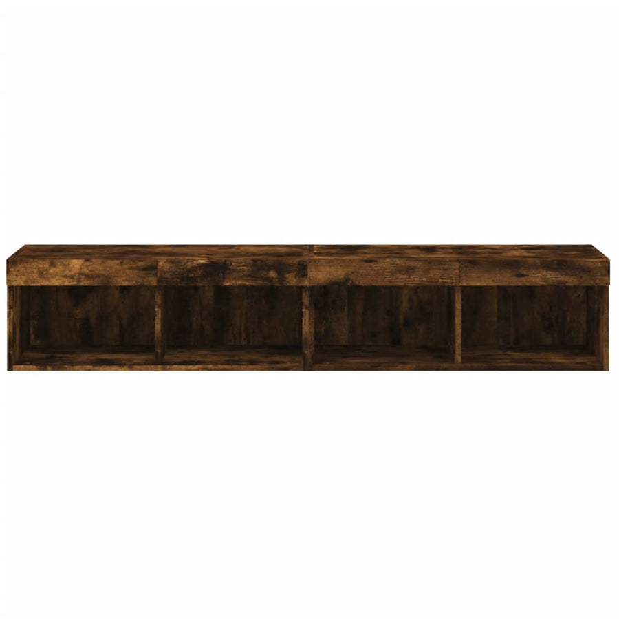 Tv-meubels met LED-verlichting 2 st 80x30x30 cm gerookt eiken