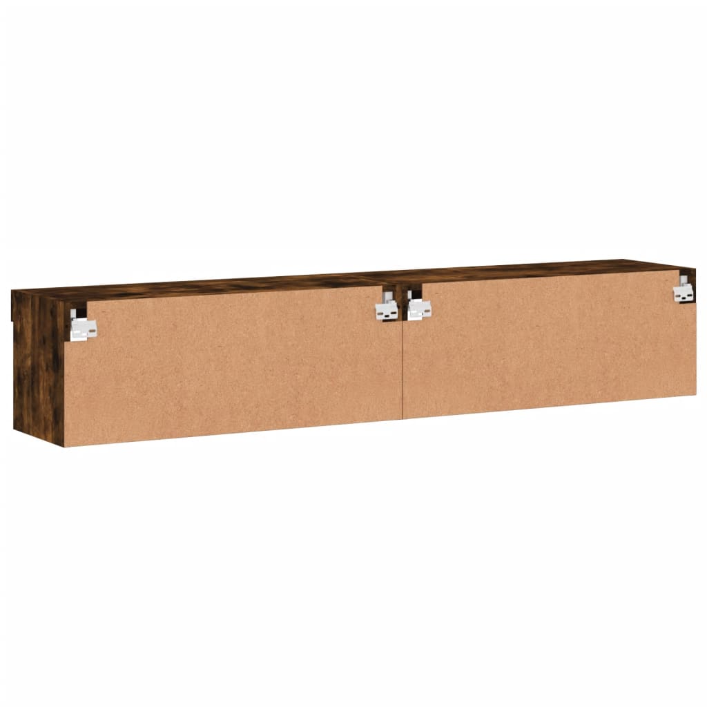 Tv-Meubels Met Led-Verlichting 2 80 x 30 x 30 cm Gerookt eiken