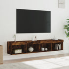 Tv-meubels gerookt eiken 2 st 80x30x30 cm led