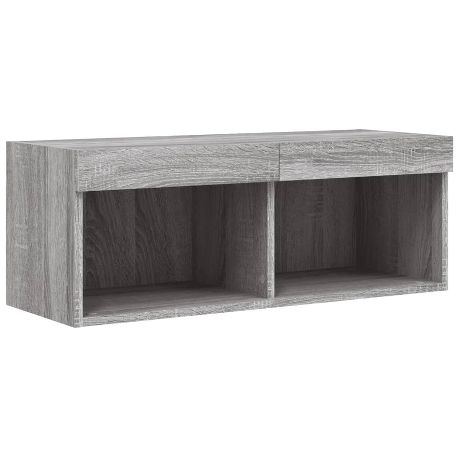 Tv-Meubel Met Led-Verlichting 80X30X30 Cm Grijs Sonoma Eiken