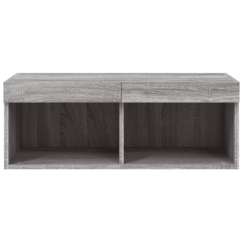 Tv-Meubel Met Led-Verlichting 80X30X30 Cm Grijs Sonoma Eiken