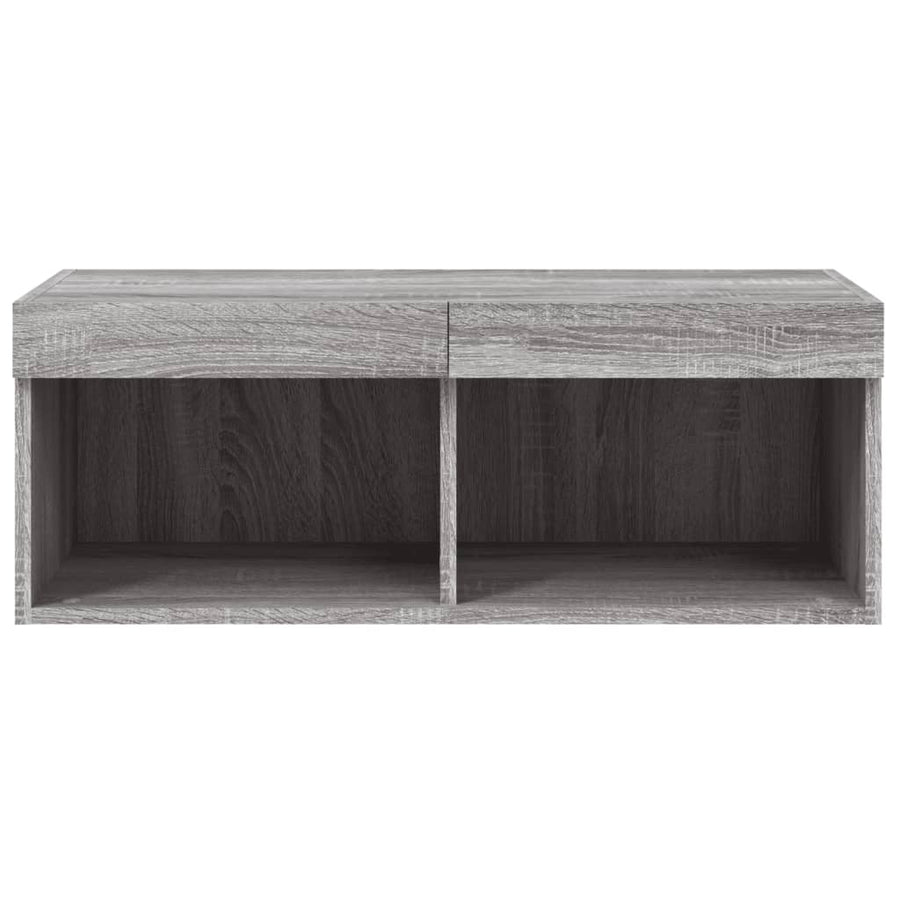 Tv-Meubel Met Led-Verlichting 80X30X30 Cm Grijs Sonoma Eiken