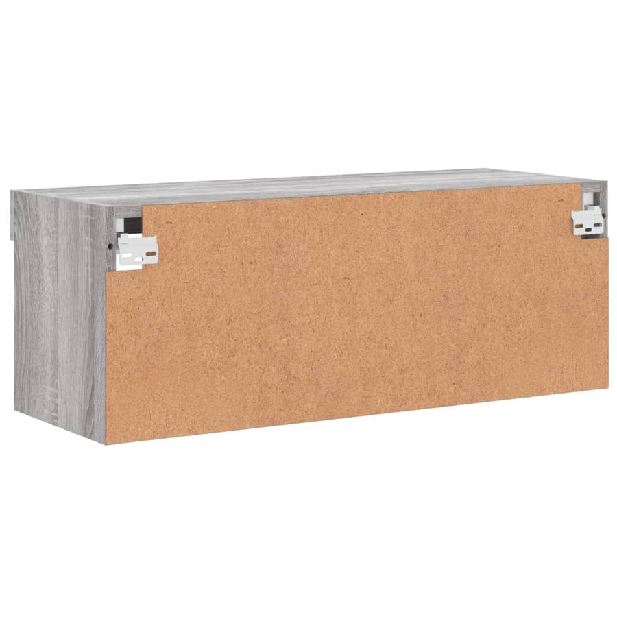 Tv-Meubel Met Led-Verlichting 80X30X30 Cm Grijs Sonoma Eiken