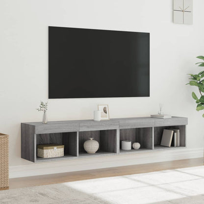 Tv-Meubels Met Led-Verlichting 2 St 80X30X30 Cm Grijs Sonoma