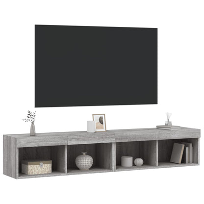 Tv-Meubels Met Led-Verlichting 2 St 80X30X30 Cm Grijs Sonoma