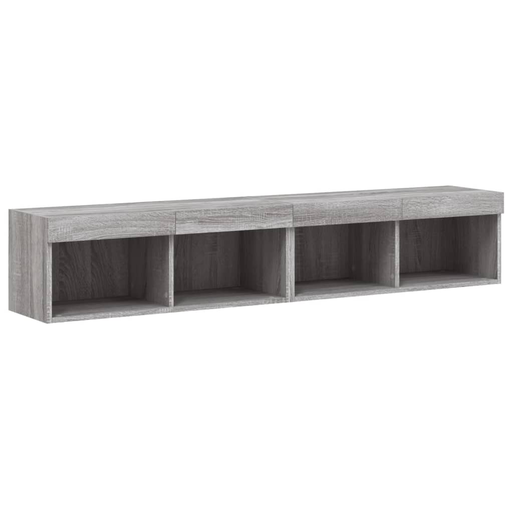 Tv-Meubels Met Led-Verlichting 2 St 80X30X30 Cm Grijs Sonoma