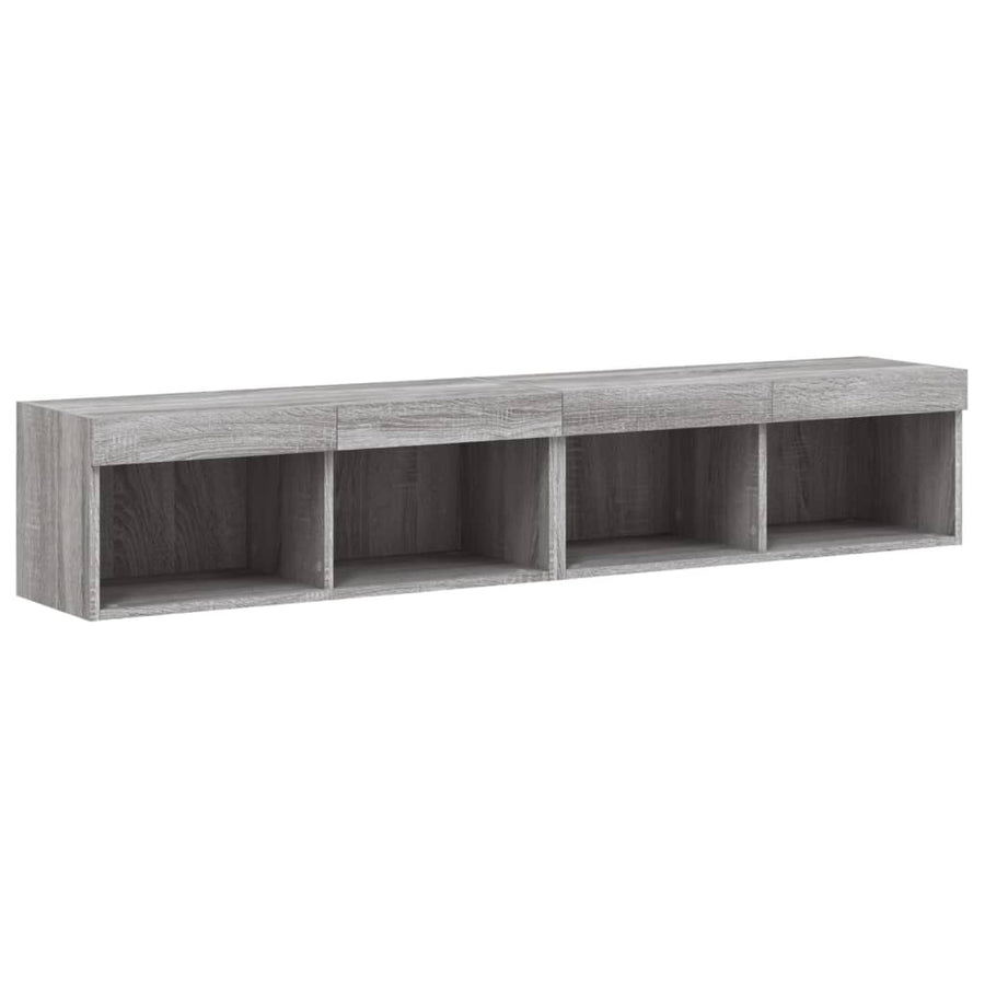 Tv-meubels met LED-verlichting 2 st 80x30x30 cm grijs sonoma