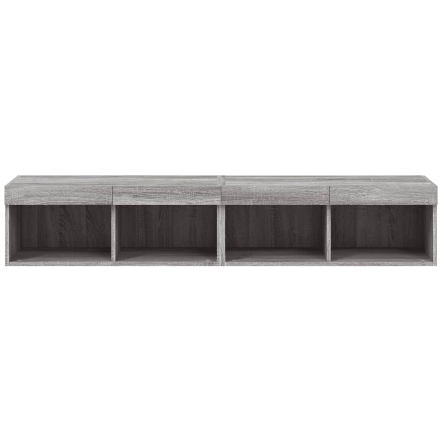 Tv-meubels met LED-verlichting 2 st 80x30x30 cm grijs sonoma