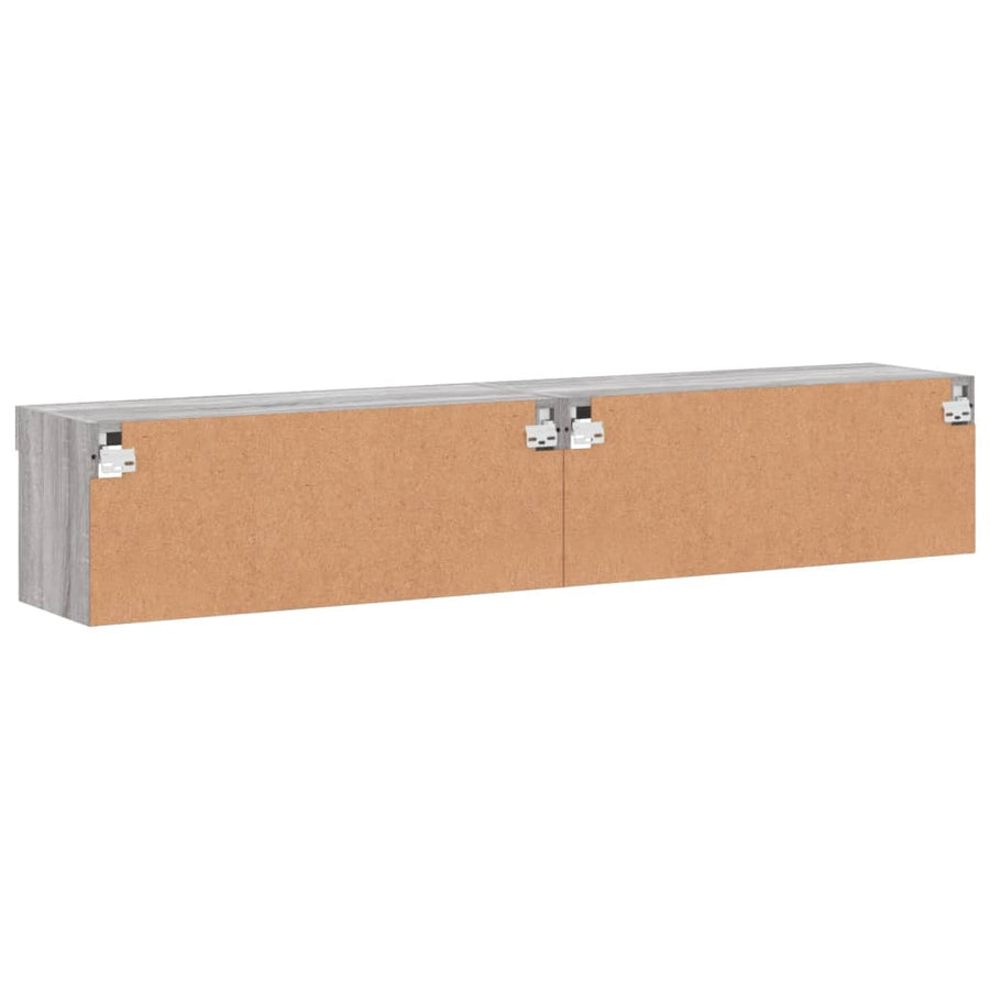 Tv-meubels met LED-verlichting 2 st 80x30x30 cm grijs sonoma