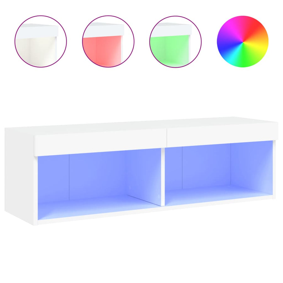 Tv-Meubel Met Led-Verlichting 100X30X30 Cm Wit