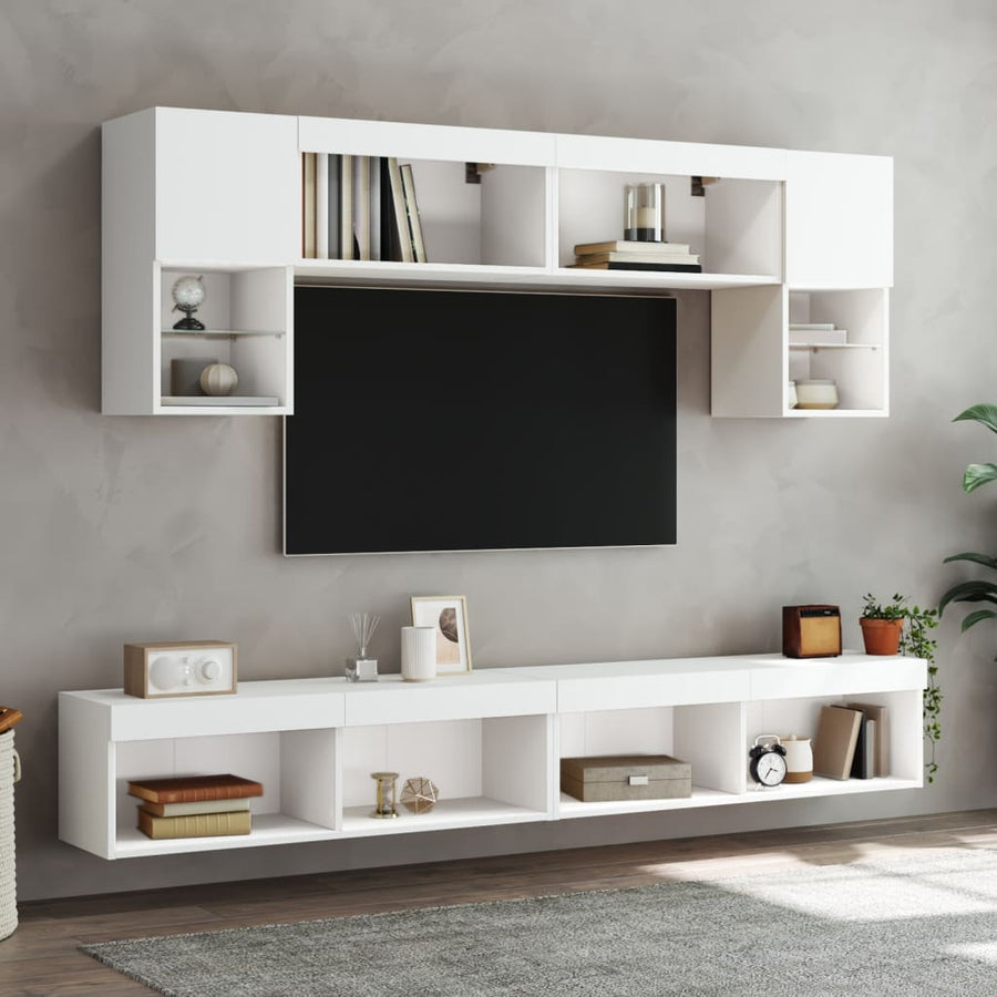 Tv-Meubel Met Led-Verlichting 100X30X30 Cm Wit