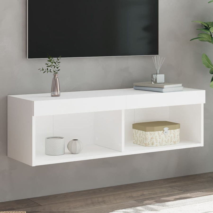 Tv-Meubel Met Led-Verlichting 100X30X30 Cm Wit