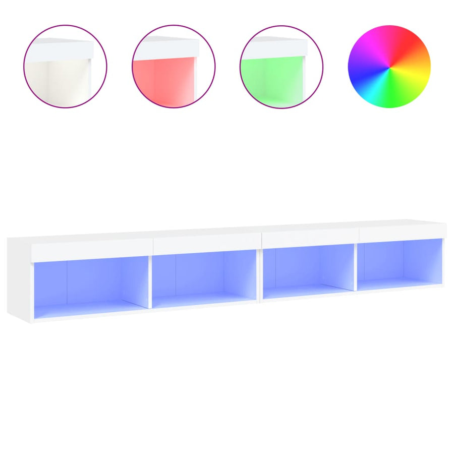 Tv-Meubels Met Led-Verlichting 100X30X30 Cm 2 100 cm Wit