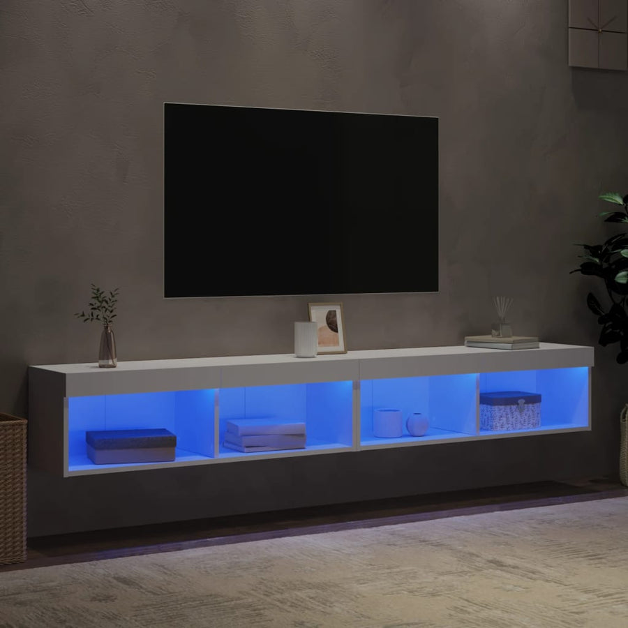Tv-Meubels Met Led-Verlichting 100X30X30 Cm 2 100 cm Wit