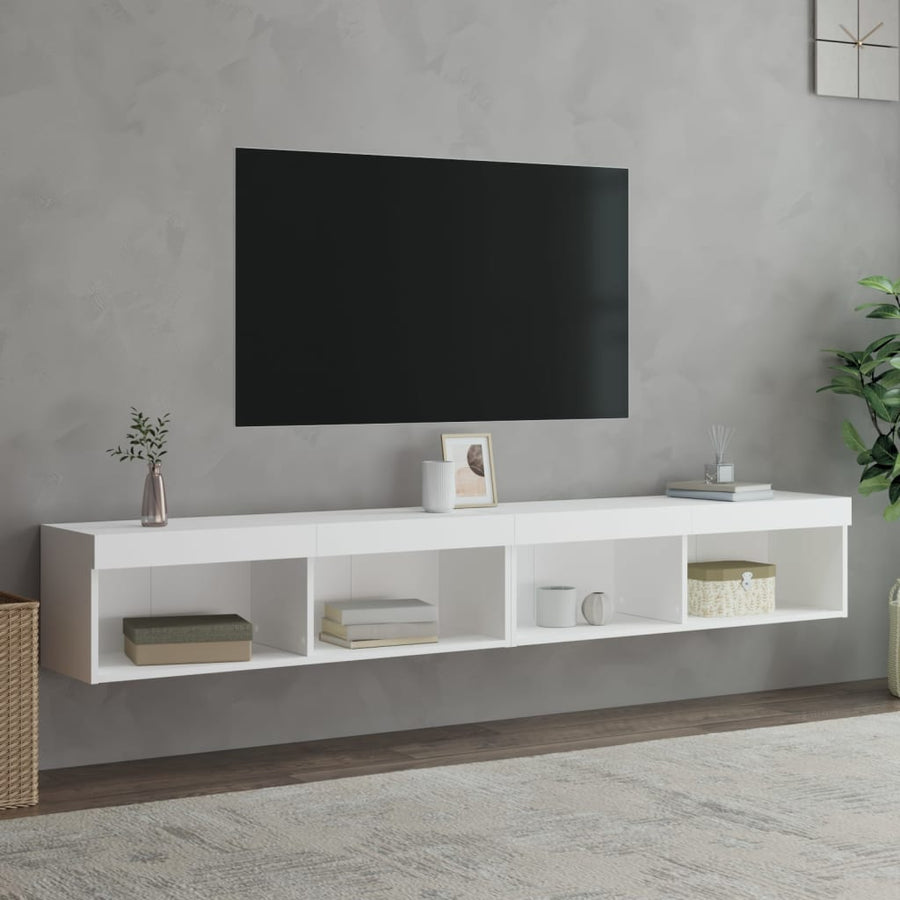 Tv-Meubels Met Led-Verlichting 100X30X30 Cm 2 100 cm Wit