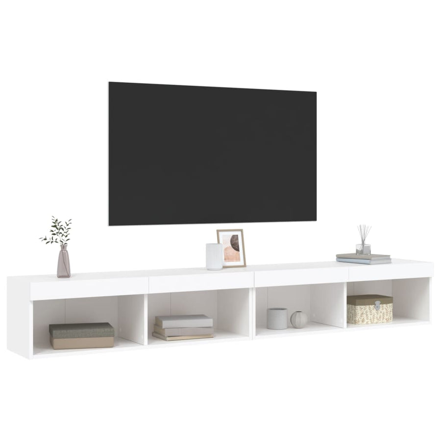 Tv-Meubels Met Led-Verlichting 100X30X30 Cm 2 100 cm Wit