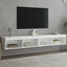 TV cabinets with LED lights 2 pcs 100x30x30 cm white