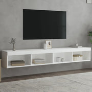 TV cabinets with LED lights 2 pcs 100x30x30 cm white
