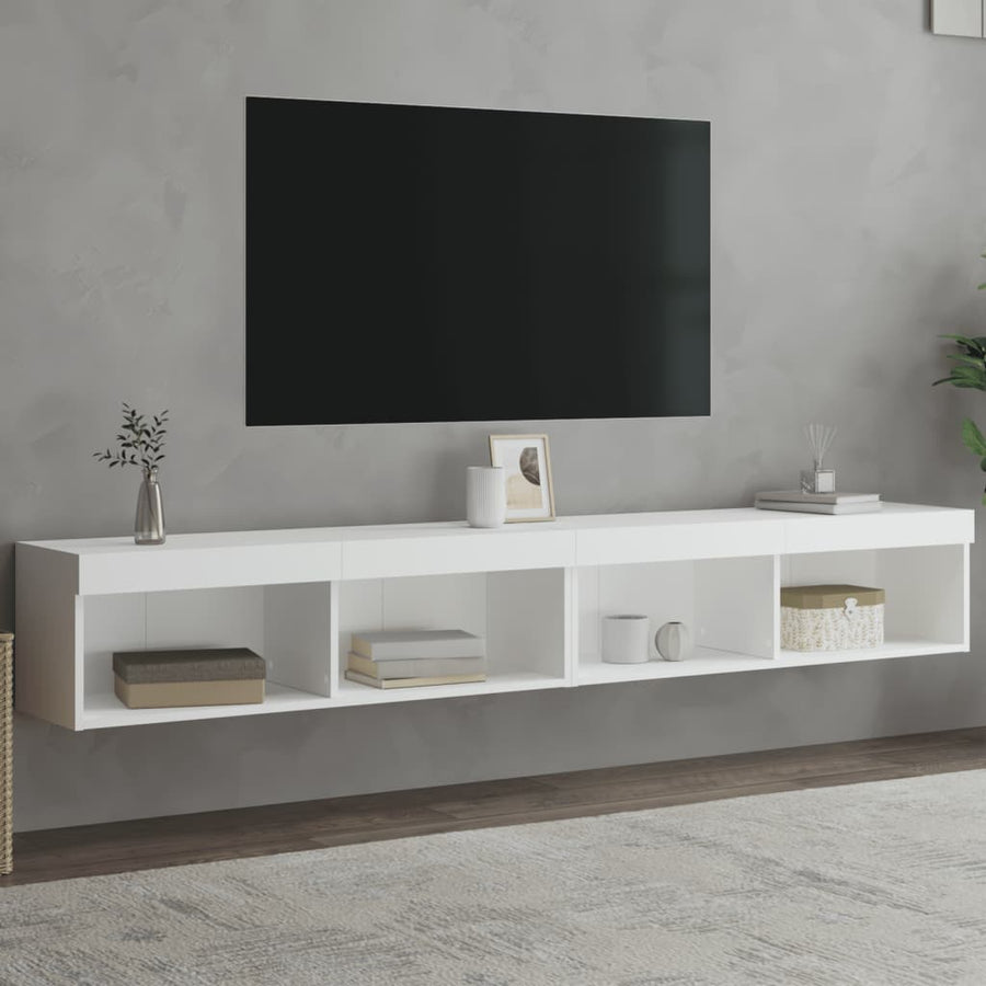 Tv-Meubels Met Led-Verlichting 100X30X30 Cm 2 100 cm Wit