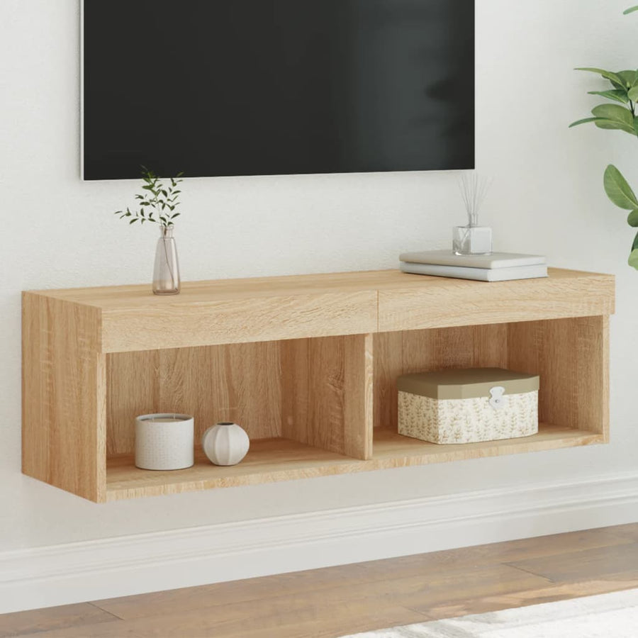 Tv-Meubel Met Led-Verlichting 100X30X30 Cm Kleurig 100 cm Sonoma eiken