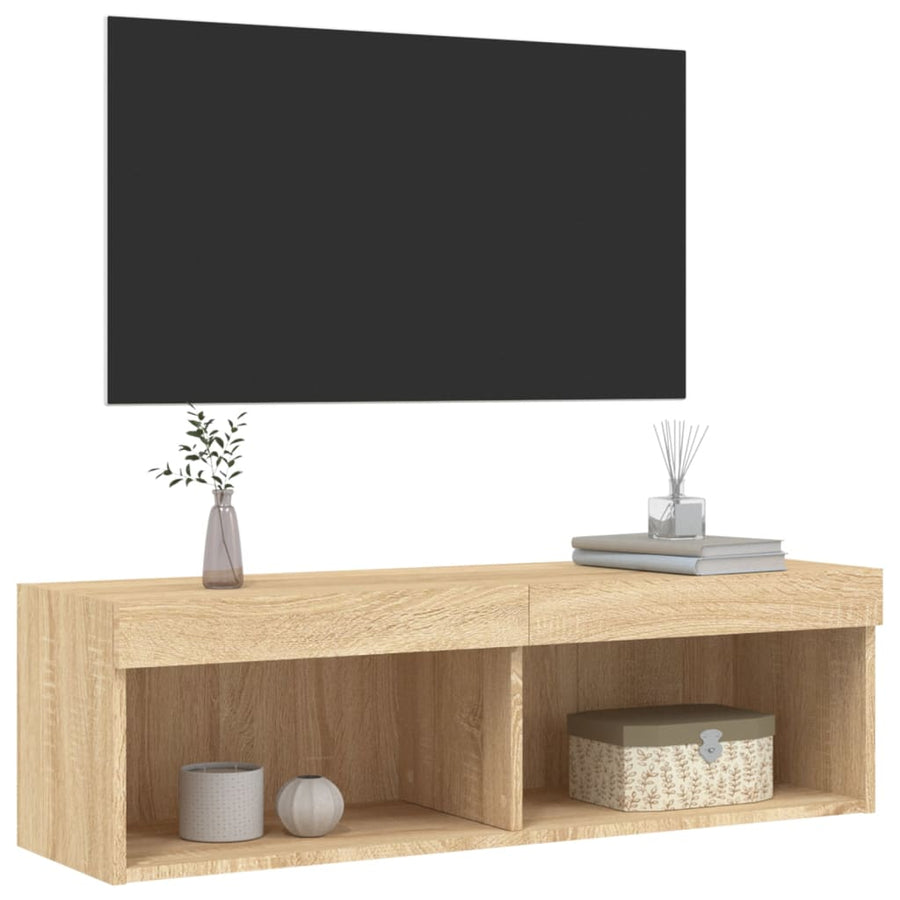 Tv-Meubel Met Led-Verlichting 100X30X30 Cm Kleurig 100 cm Sonoma eiken