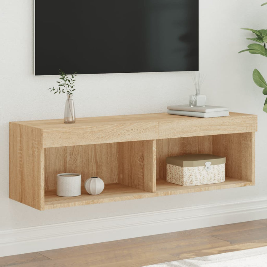 Tv-Meubel Met Led-Verlichting 100X30X30 Cm Kleurig 100 cm Sonoma eiken