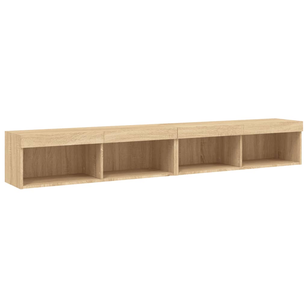 Tv-Meubels Met Led-Verlichting 2 St 100X30X30 Cm Sonoma Eiken