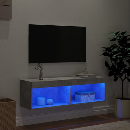 Tv-Meubel Met Led-Verlichting 1 100 x 30 x 30 cm Betongrijs