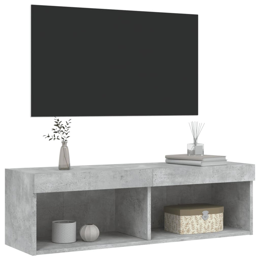 Tv-Meubel Met Led-Verlichting 1 100 x 30 x 30 cm Betongrijs