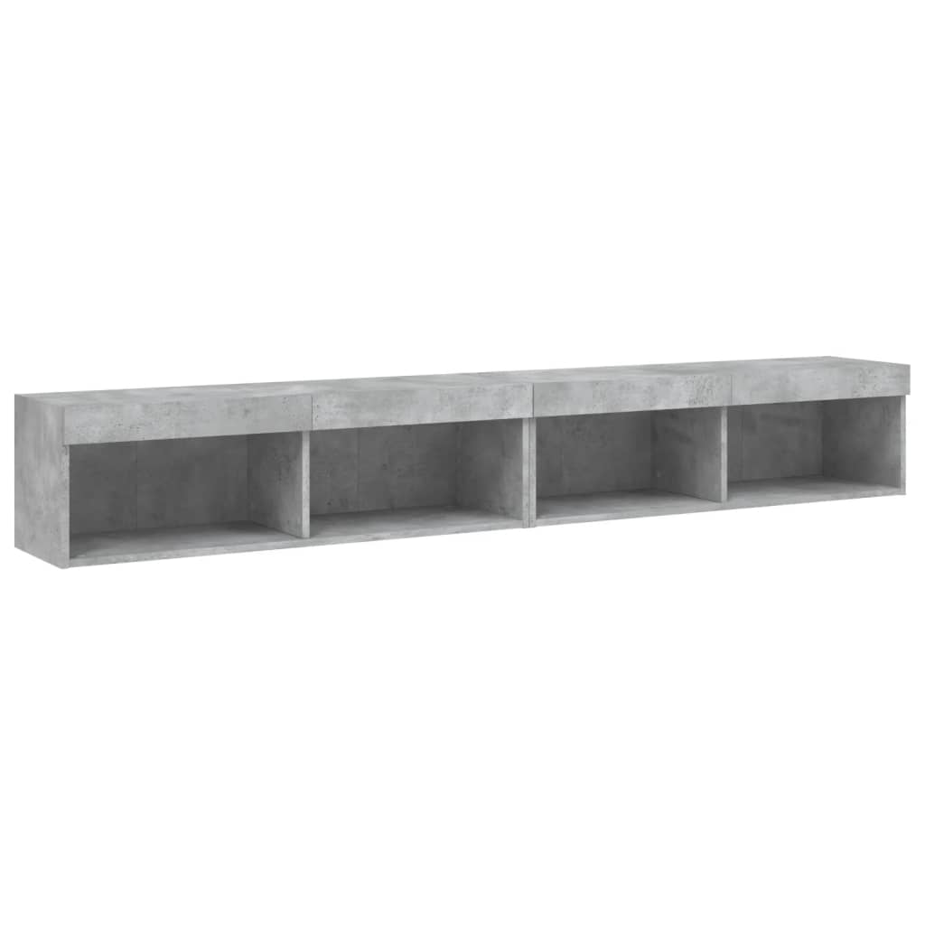 Tv-Meubels Met Led-Verlichting 2 St 100X30X30 Cm Betongrijs