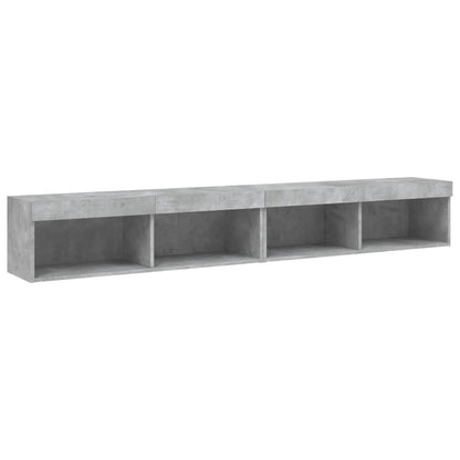 Tv-Meubels Met Led-Verlichting 2 St 100X30X30 Cm Betongrijs