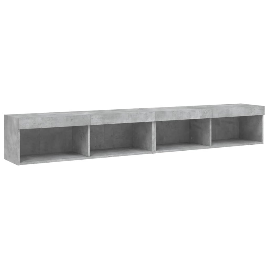 Tv-Meubels Met Led-Verlichting 2 St 100X30X30 Cm Betongrijs
