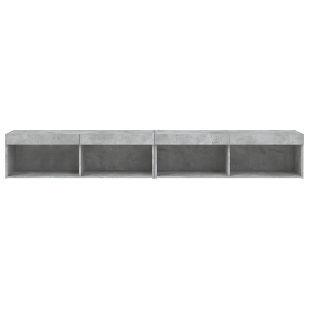 Tv-Meubels Met Led-Verlichting 2 St 100X30X30 Cm Betongrijs