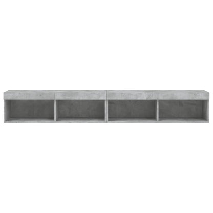 Tv-Meubels Met Led-Verlichting 2 St 100X30X30 Cm Betongrijs