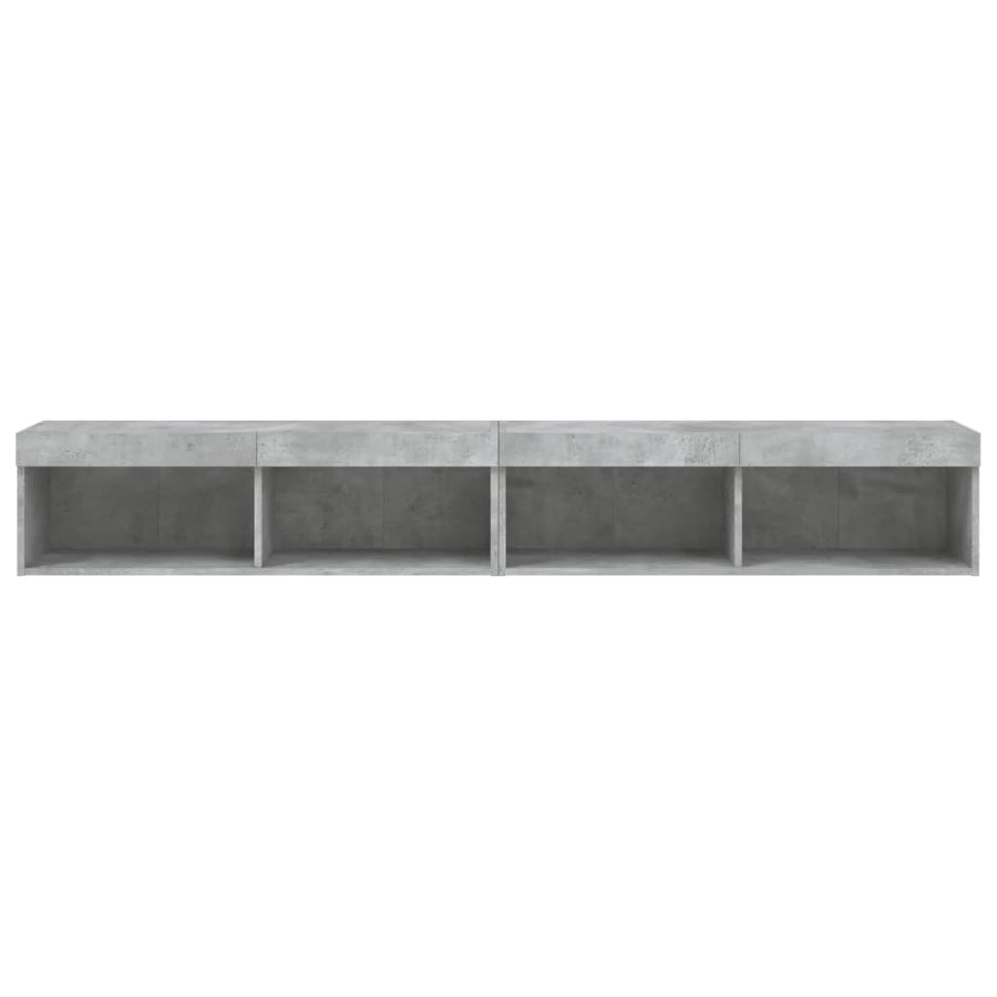 Tv-Meubels Met Led-Verlichting 2 St 100X30X30 Cm Betongrijs